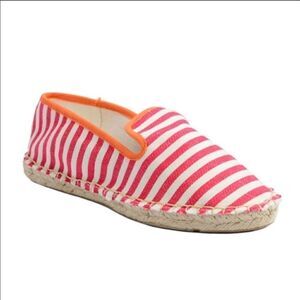 Fahrenheit‎ Red/White & Orange Striped Canvas Espadrille Loafers, Women's Sz 7.5